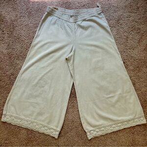UTSA Women’s Ethnic Pants/Kameez | Size M |Off-white Cotton-Blend Elastic Waist